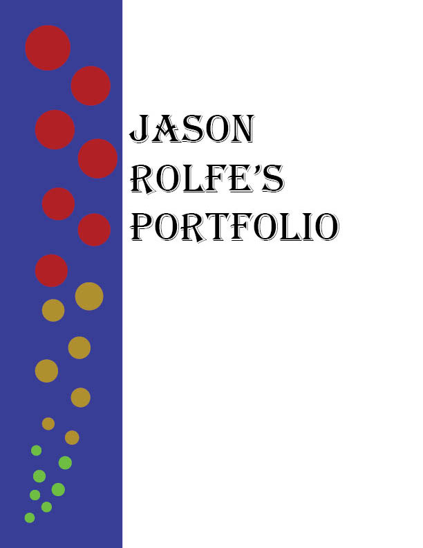 The front page of an old portfolio.