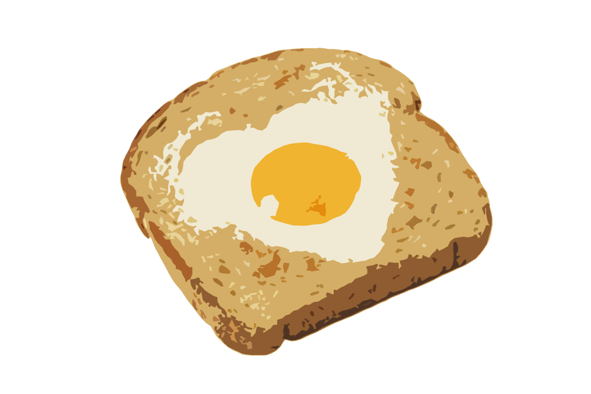 piece of toast with a heart shaped egg in the middle